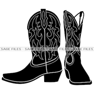 Cowboy Boots #3 SVG, Cowboy Boots SVG, Cowboy Svg, Cowboy Boots Clipart, Cowboy Boots Dateien für Cricut, Cut Files für Silhouette, Png, Dxf