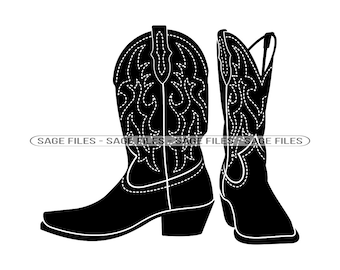 Cowboy Boots #3 SVG, Cowboy Boots SVG, Cowboy Svg, Cowboy Boots Clipart, Cowboy Boots Files for Cricut, Cut Files For Silhouette, Png, Dxf