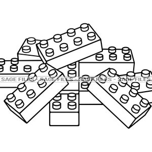 Building Blocks Outline SVG, Building Block Svg, Building Blocks Clipart, Files for Cricut, Cut Files For Silhouette, Png, Dxf