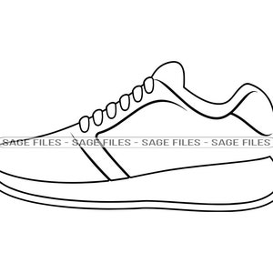 Sneaker Outline SVG, Sneaker Svg, Running Shoes Svg, Sneaker Clipart, Sneaker Dateien für Cricut, Cut Files für Silhouette, Png, Dxf