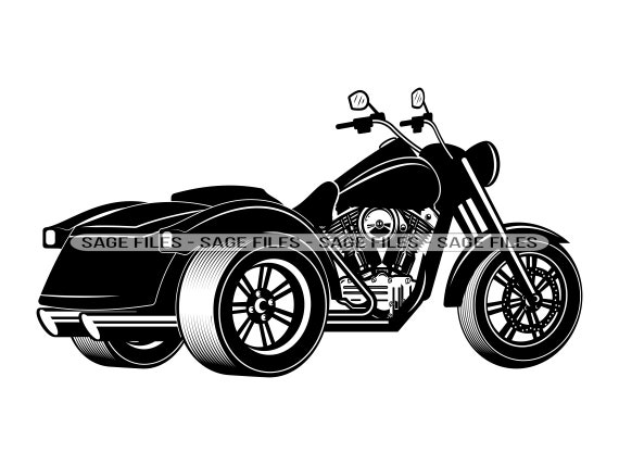 White shop trike motorcycle