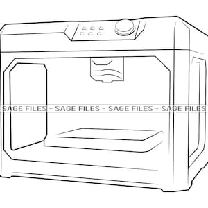 3D Drucker Outline SVG, 3D Druck SVG, 3D Drucker Clipart, 3D Drucker Dateien für Cricut, 3D Drucker Cut Dateien für Silhouette, Png, Dxf