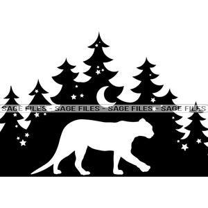 Forest Mountain Lion #2 SVG, Mountain Lion Svg, Wildlife Svg, Forest Svg, Mountain Lion PNG, Design, Clipart, Cut Files, Png, Dxf