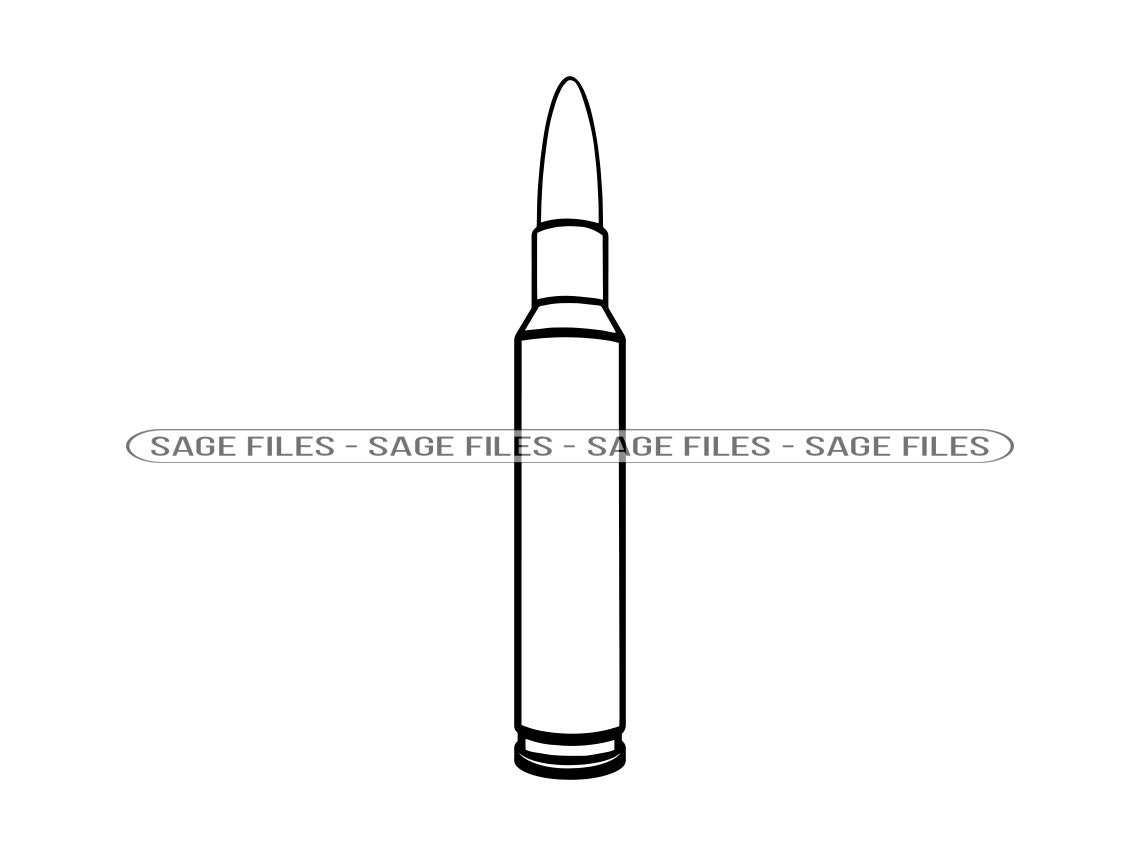 45mm Bullet Outline SVG Bullet Svg Ammo Svg Gun Svg - Etsy Hong Kong