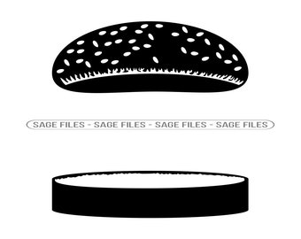 Burger Bun SVG, Burger SVG, BBQ Svg, Burger Clipart, Burger Files for Cricut, Burger Cut  Files For Silhouette, Png, Dxf
