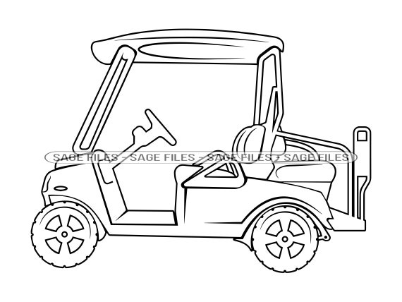 Golf Cart Outline 3 SVG Golf Cart Svg Golf Cart Clipart - Etsy