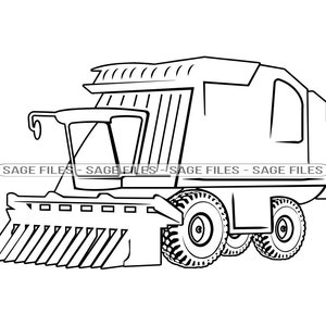 Cotton Picker Outline Svg, Heavy Equipment Svg, Cotton Picker Svg, Clipart, Files for Cricut, Cut Files For Silhouette, Png, Dxf