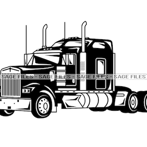Truck #5 SVG, Truck SVG, Trucking Svg, 18 Wheeler, Truck Clipart, Truck Files for Cricut, Truck Cut Files For Silhouette, Png, Dxf,