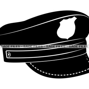 PolitieHoed # 2 SVG, Politie Svg, Politiehoed Clipart, Politiehoed Bestanden voor Cricut, Politie Hoed Cut Bestanden Voor Silhouet, Png, Dxf
