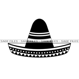 Sombrero Svg, Hat Svg, Sombrero Cut Files, Sombrero Files for Cricut, Sombrero Clipart, Png, Dxf