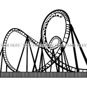 Roller Coaster #3 SVG, Roller Coaster Clipart, Roller Coaster Files for Cricut, Roller Coaster Cut Files For Silhouette, Png, Dxf,