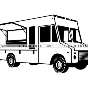 Food Truck SVG, Food Truck Clipart, Food Truck Files for Cricut, Food Truck Cut Files For Silhouette, Png, Dxf,