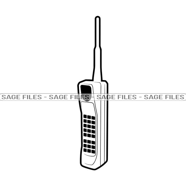 Retro Mobile Phone Outline SVG, Cell Phone Svg, Phone Clipart, Phone Files for Cricut, Phone Cut Files For Silhouette, Png, Dxf