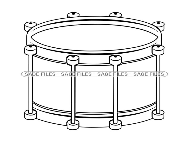 Snare Drum Outline SVG, Drum Svg, Snare Drum Clipart, Snare Drum Files