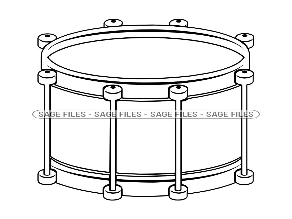 Snare Drum Outline SVG, Drum Svg, Snare Drum Clipart, Snare Drum Files