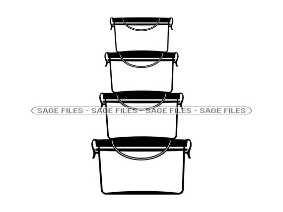 Plastic Food Storage Containers 2 SVG Lunch Box Svg Take - Etsy