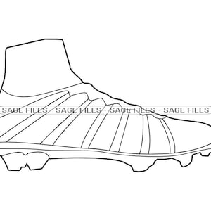 Soccer Cleat Outline SVG, Soccer Cleat Svg, Cleats Svg, Soccer Shoe Svg, Clipart, Fichiers pour Cricut, Fichiers coupés pour Silhouette, Png, Dxf