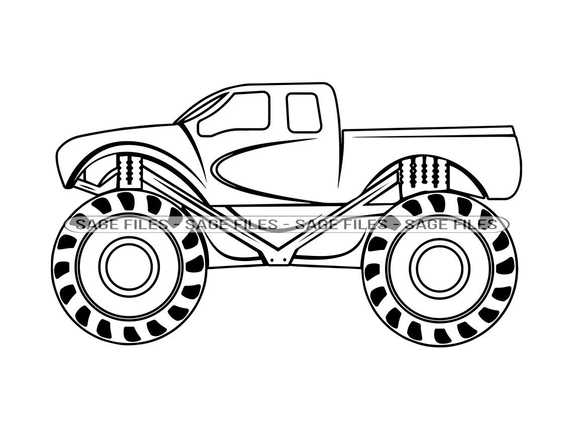 Monster Truck Outline #5 SVG, Monster Truck SVG, Monster Truck Clipart ...