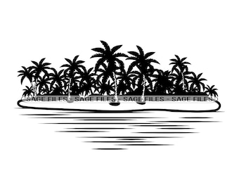 Island #2 SVG, Island SVG, Tropical Island Svg, Island Clipart, Island Files for Cricut, Island Cut Files For Silhouette, Png, Dxf
