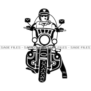 Police Motorcycle SVG, Police Motorcycle Clipart, Police Motorcycle Files for Cricut, Police Cut Files For Silhouette, Png, Dxf