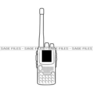 Walkie Talkie Outline #2 SVG, Walkie Talkie SVG, Portable Radio SVG, Clipart, Dateien für Cricut, Cut Files für Silhouette, Png, Dxf