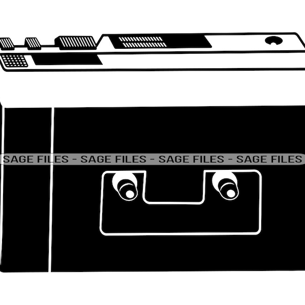 Walkman #2 Svg, Compact Cassette SVG, Retro Musik, Walkman Clipart, Walkman Dateien für Cricut, Cut Files für Silhouette, Png, Dxf