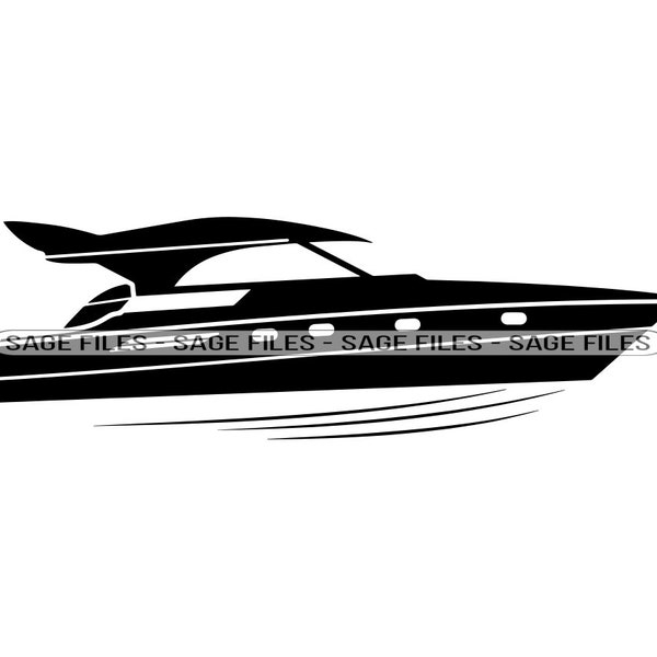 Speed Boat #6 SVG, Speed Boat Svg, Yacht Svg, Motor Boat Svg, Speed Boat Clipart, Yacht Files for Cricut, Cut Files For Silhouette, Png Dxf