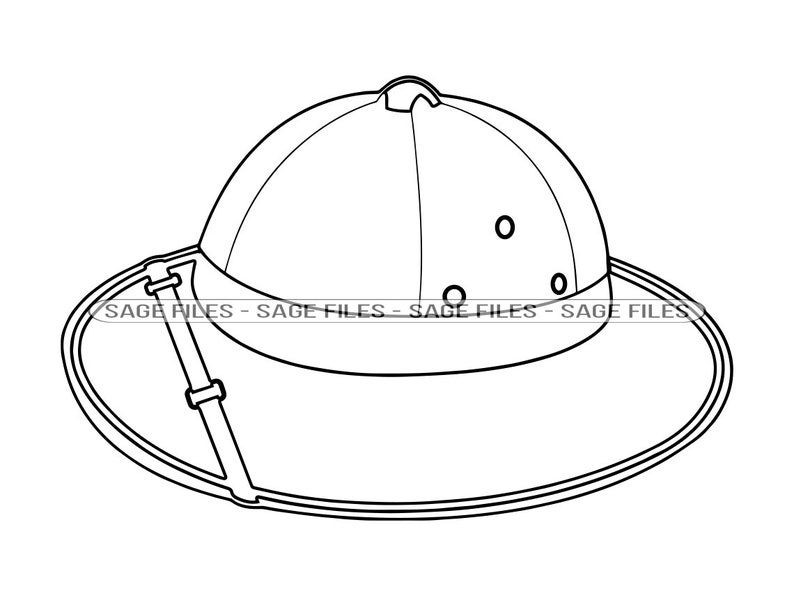 Safari Hat Outline SVG, Safari Hat SVG, Safari Hat Clipart, Safari Hat ...