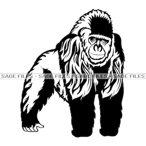 Gorilla SVG, Gorilla Clipart, Gorilla Files for Cricut, Gorilla Cut Files For Silhouette, Gorilla Png, Gorilla Dxf,
