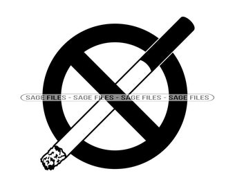 Não Fumar SVG, Pare de Fumar Svg, Não Fumar Clipart, Não Fumar Arquivos para Cricut, Não Fumar Arquivos Cortados Para Silhueta, Png, Dxf