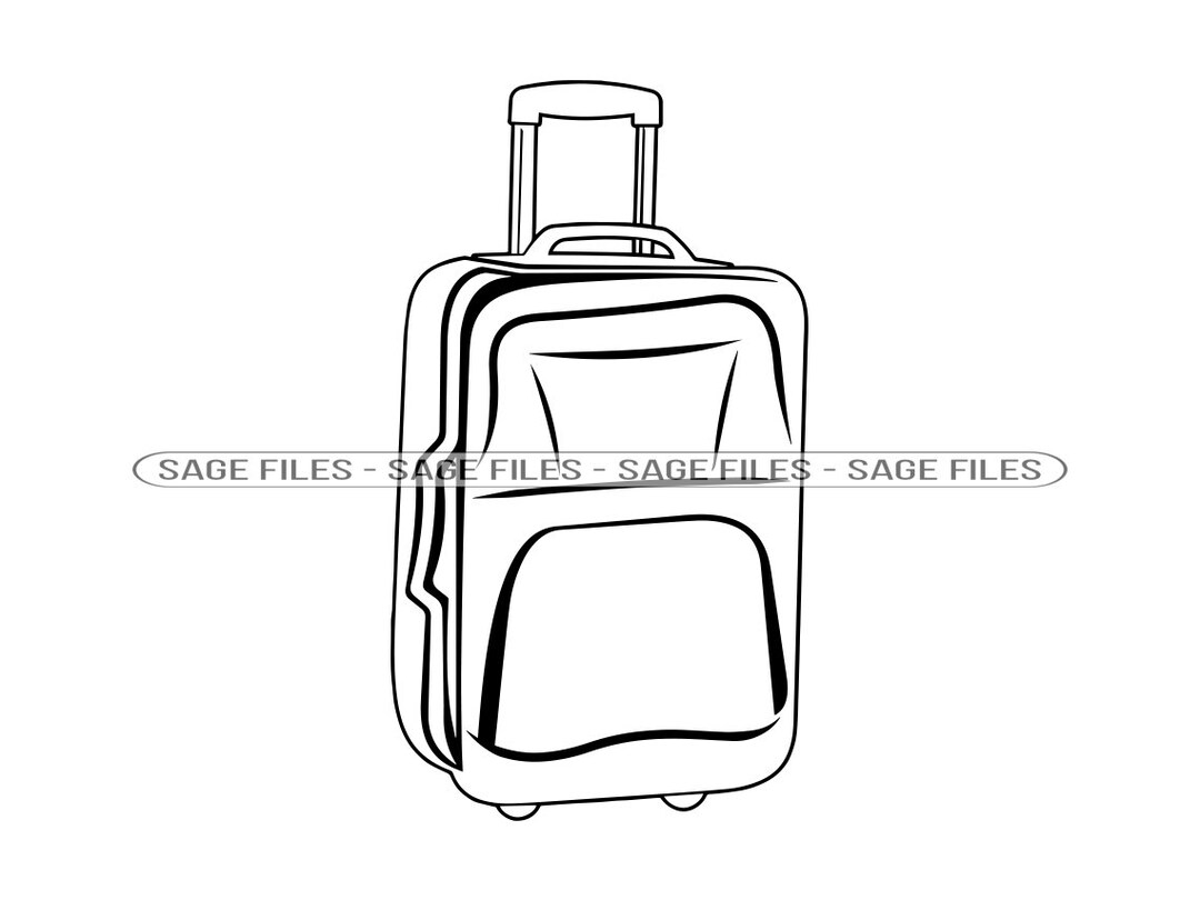 Luggage Outline 5 SVG Suitcase SVG Vacation Travel Etsy