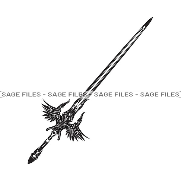 Fantasy Sword SVG, Sword Svg, Sword Clipart, Sword Files for Cricut, Sword Cut Files For Silhouette, Png, Dxf