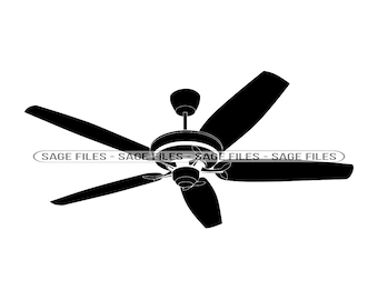 Ventilador de techo # 2 SVG, Ventilador de techo SVG, Clipart de ventilador de techo, Archivos de ventilador de techo para Cricut, Archivos de corte de ventilador de techo para silueta, Png, Dxf
