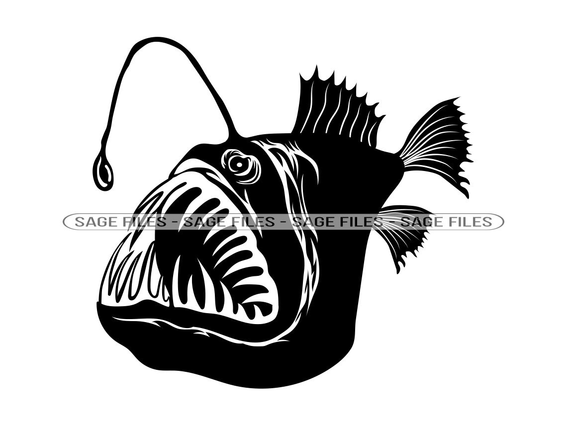 Anglerfish SVG, Angler Fish SVG, Sea Creatures Svg, Anglerfish Clipart ...