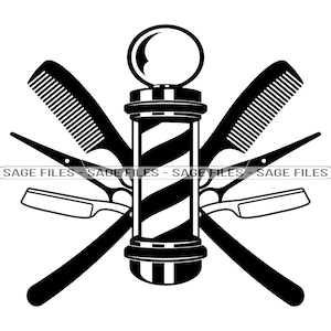 Barber Logo SVG, Barbershop Logo SVG, Hair Stylist Logo Svg, Barber Svg, Clipart, Files for Cricut, Cut Files For Silhouette, Png, Dxf,