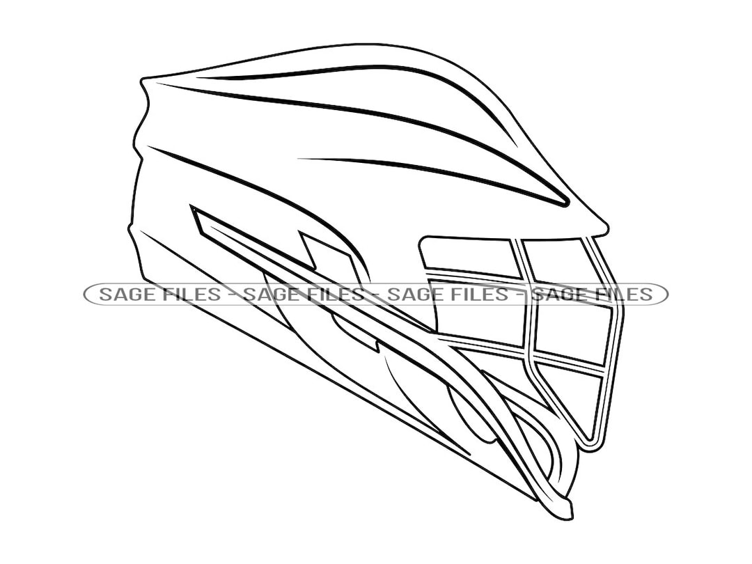 Lacrosse Helmet Outline SVG, Lacrosse Helmet Svg, Lacrosse Svg, Lacrosse Clipart, Files for
