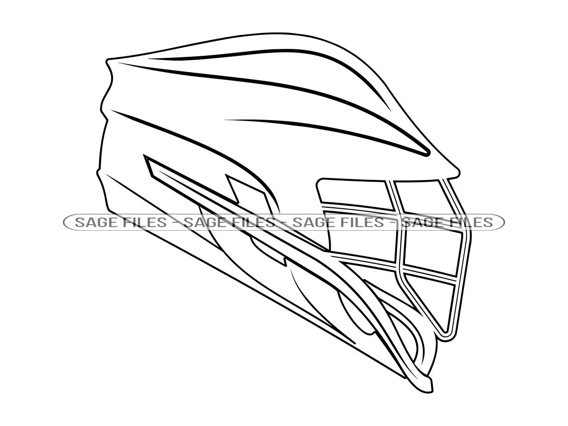 Lacrosse Helmet Outline SVG, Lacrosse Helmet Svg, Lacrosse Svg