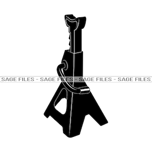 Może przedstawiać: Czarna sylwetka lewarka samochodowego z podstawą trójnogą i uchwytem.