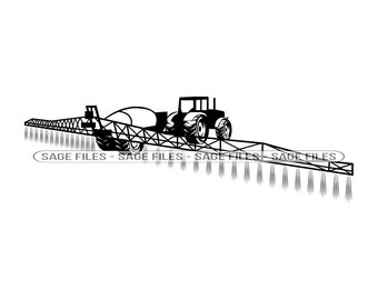 Campo de aração de trator SVG, Trator Svg, Fazenda Svg, Colheita Svg, Trator Clipart, Arquivos para Cricut, Arquivos de corte para silhueta, Png, Dxf