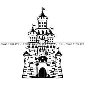 Castle #8 SVG, Castle Svg, Castle Clipart, Castle Files for Cricut, Castle Cut Files For Silhouette, Png, Dxf
