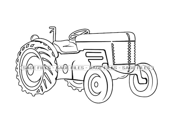Tractor Outline 8 SVG Tractor SVG Farm Tractor SVG Tractor - Etsy