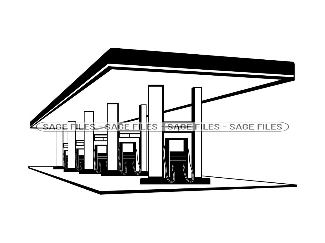 Gas Station Svg, Petroleum Svg, Gasoline Svg, Fuel Svg, Gas Station Clipart, Files for Cricut