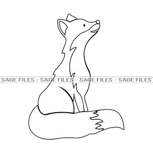Fox Outline SVG, Fox SVG, Fox Mascot SVG, Cute Fox, Fox Clipart, Fox Files for Cricut, Fox Cut Files For Silhouette, Png, Dxf