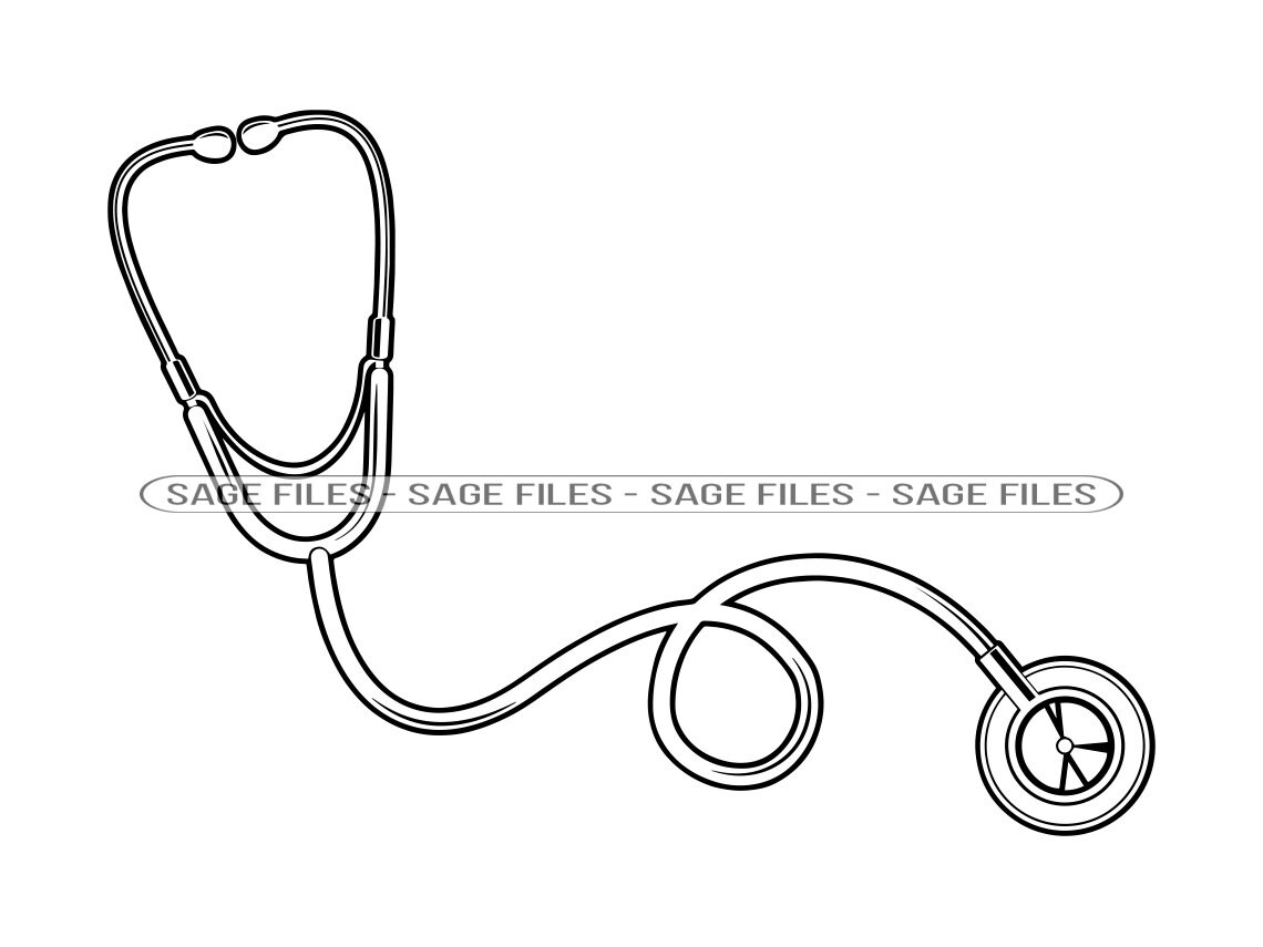 Stethoscope Outline SVG Stethoscope Clipart Stethoscope Etsy Australia