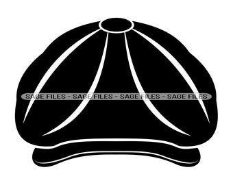 Newsboy Cap #2 Svg, Newsboy Hat Svg, Newsboy Cap Clipart, Arquivos de boné de jornaleiro para Cricut, Arquivos de corte de boné de jornaleiro para silhueta, Png, Dxf