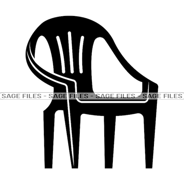 Chaise en plastique SVG, Chaise SVG, Clipart de chaise en plastique, Fichiers de chaise en plastique pour Cricut, Fichiers de coupe de chaise en plastique pour Silhouette, Png, Dxf