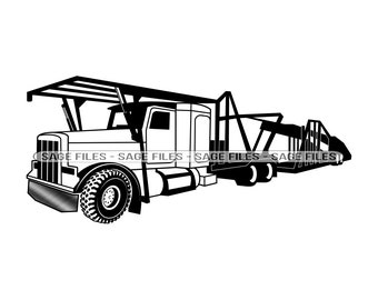 Car Carrier Truck #3 SVG, Truck Svg, Truck Svg, Trucker Svg, Clipart, Dateien für Cricut, Cut Files für Silhouette, Png, Dxf