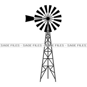 Boerderij Windmolen SVG, Boerderij Svg, Boerderij Windmolen Clipart, Boerderij Windmolen Bestanden voor Cricut, Windmolen Cut Bestanden Voor Silhouet, Png, Dxf,