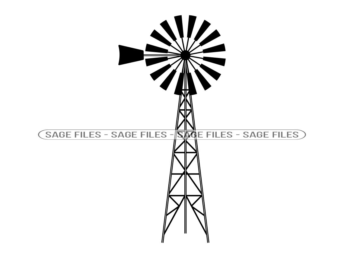 Farm Windmill SVG, Farm Svg, Farm Windmill Clipart, Farm Windmill Files ...