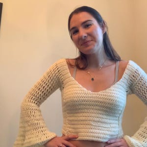 The Charlotte - Crochet top pattern, bell sleeve